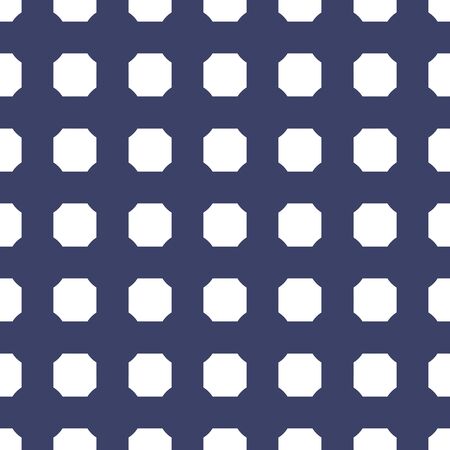 Abstract vector geometric seamless blue pattern with cage ornament