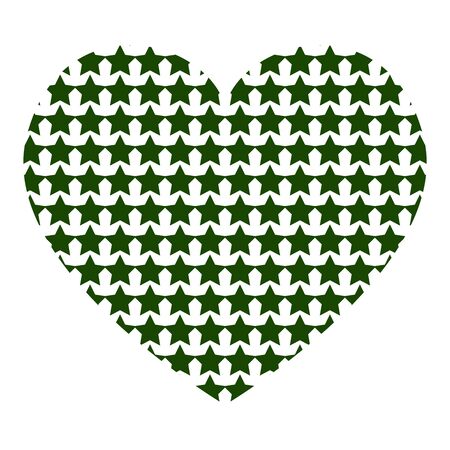 Vector heart with stars pattern isolated on white background.のイラスト素材