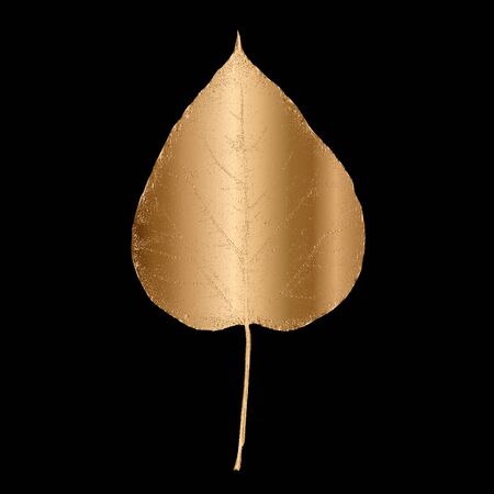 Golden leave isolated. vector illustration. Element for design.のイラスト素材