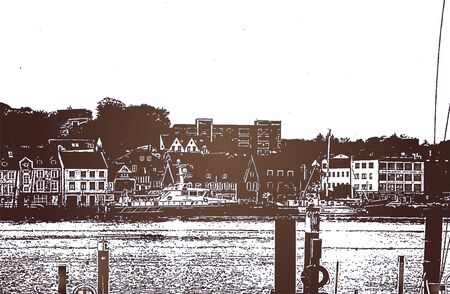 Berth for yachts and boats in the seaport. The ocean yachts is securely moored at the pier of the...