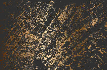 Distressed overlay texture of golden cracked concrete, stone or asphalt. grunge background. abstract halftone vector illustrationのイラスト素材