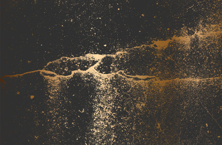 Luxury golden black metal gradient background with distressed cracked concrete texture. Vector illustrationのイラスト素材