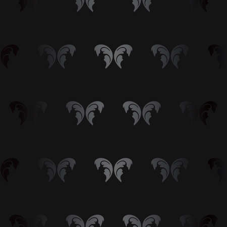 Luxury black metal gradient gray background with geometric seamless pattern, damask ornament.のイラスト素材