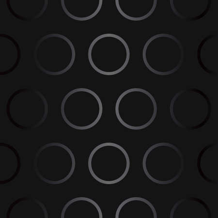 Luxury black metal gradient gray background with geometric seamless pattern, polka dot, circles.のイラスト素材