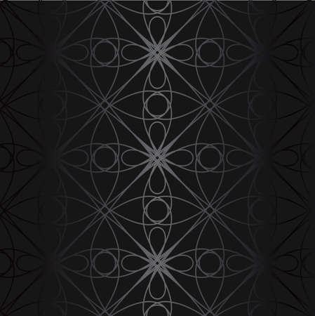 Luxury black metal gradient background with geometric seamless pattern, modern ornament