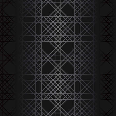 Luxury black metal gradient background with geometric seamless pattern, modern ornamentのイラスト素材