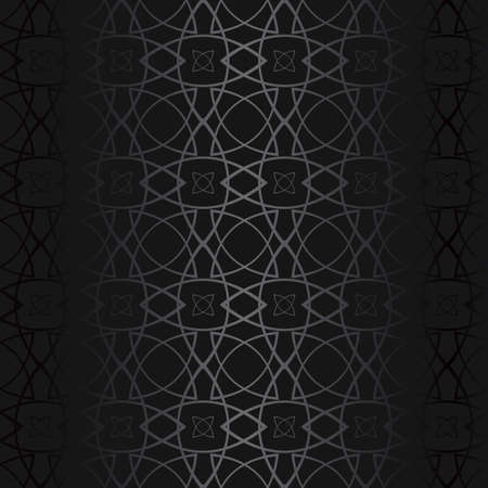 Luxury black metal gradient background with geometric seamless pattern, modern ornament