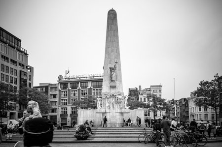 AMSTERDAM, NETHERLANDS. JUNE 06, 2021. Dam Square Beautifull view of the cityのeditorial素材
