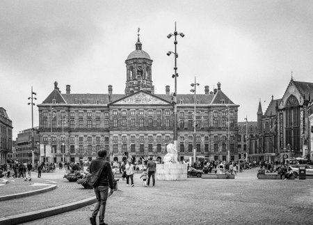AMSTERDAM, NETHERLANDS. JUNE 06, 2021. Dam Square Beautifull view of the cityのeditorial素材