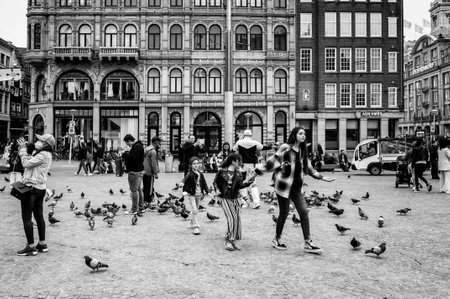 AMSTERDAM, NETHERLANDS. JUNE 06, 2021. Dam Square Beautifull view of the cityのeditorial素材
