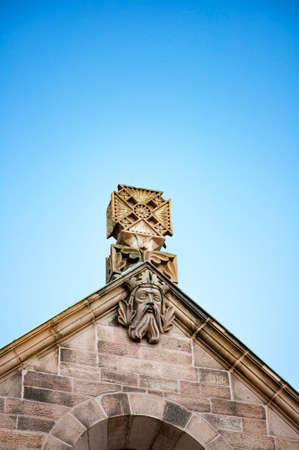 AACHEN, GERMANY. OCTOBER 04, 2020. Aachen cathedral. Statues of a mythic creatures on the roof. Ghotic architectureの写真素材