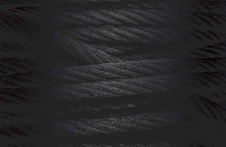 Luxury black metal gradient background with distressed twisted rope, cable texture. Vector illustrationのイラスト素材