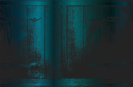 Luxury black turquoise metal gradient background with distressed wooden parquet texture. Vector illustrationのイラスト素材