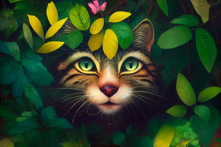 Animal characters for cartoons. A smiling cat. Illustration for advertising, cartoons, games, print media.の写真素材