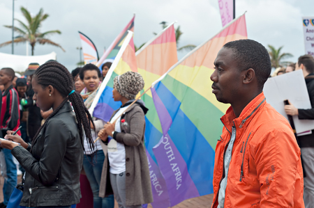 DURBAN, SOUTH AFRICA - JULY 23, 2016: Gay Pride celebration and parade at North Beachのeditorial素材