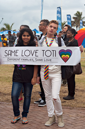 DURBAN, SOUTH AFRICA - JULY 23, 2016: Gay Pride celebration and parade at North Beachのeditorial素材