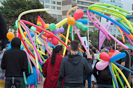 DURBAN, SOUTH AFRICA - JULY 23, 2016: Gay Pride celebration and parade at North Beachのeditorial素材