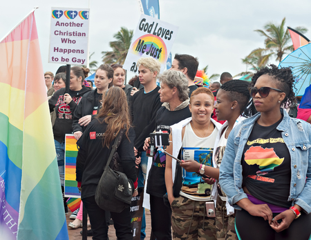 DURBAN, SOUTH AFRICA - JULY 23, 2016: Gay Pride celebration and parade at North Beachのeditorial素材