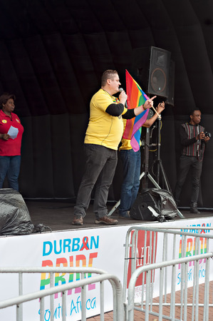 DURBAN, SOUTH AFRICA - JULY 23, 2016: Gay Pride celebration and parade at North Beachのeditorial素材