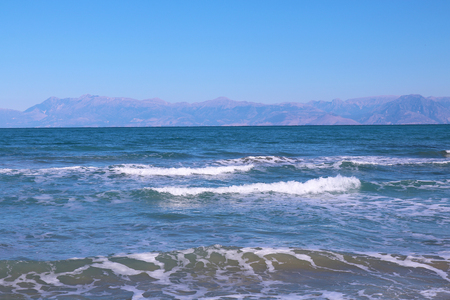 Greece Corfu ocean wavesの写真素材