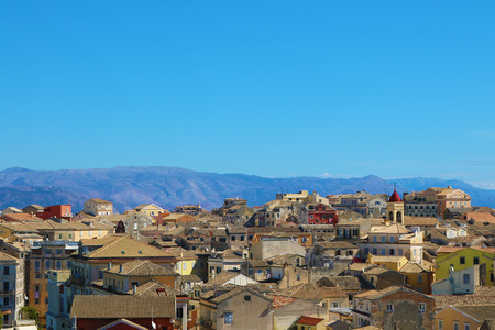 Old town Corfu Greece roof topsの写真素材