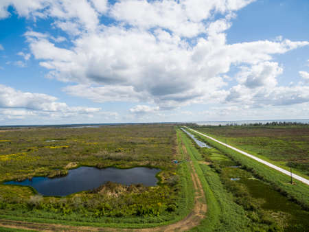 Lake Apopka Restoration Area Central Florida USA during the late morning.