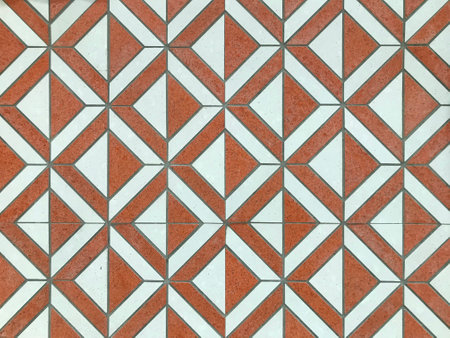Abstract modern 3D geometric diamond texture, in white and orange tone. Seamless pattern, tiles...