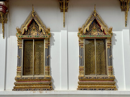 Wat Benchamabophit Dusitwanaram, or commonly known as marble temple, is a famous Buddhist temple carved from white marbles at Dusit District, Bangkok, Thailand.の写真素材