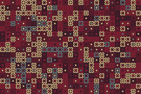 Geometric pattern with colored elements, vector abstract background