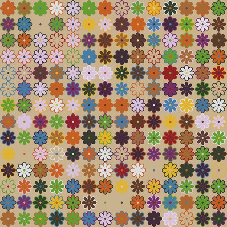 Floral pattern with colored elements, vector abstract backgroundのイラスト素材