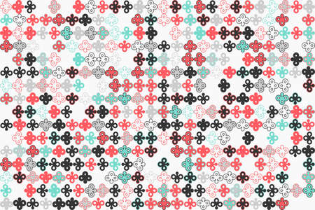 Geometric pattern with colored elements, vector abstract background