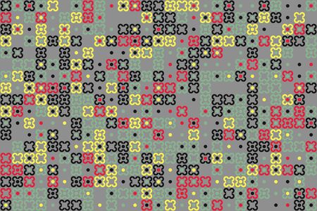 Geometric pattern with colored elements, vector abstract background