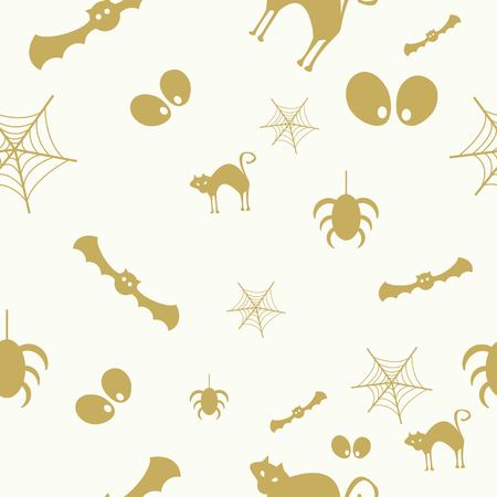 Halloween vector pattern with colored elementsのイラスト素材