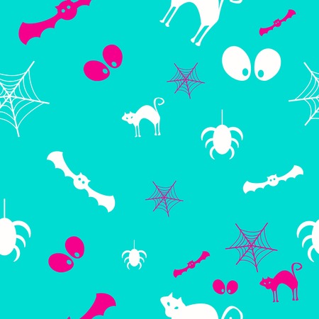 Halloween vector pattern with colored elementsのイラスト素材