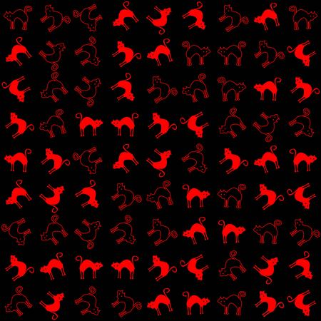 Halloween vector pattern with colored elementsのイラスト素材