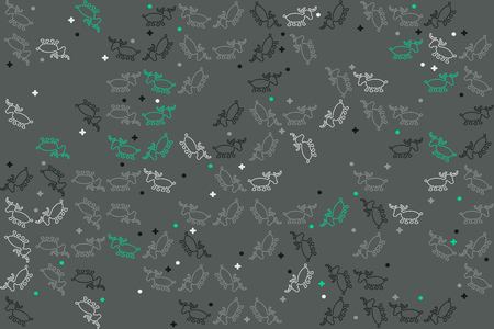 Christmas pattern with beautiful colored elementsのイラスト素材