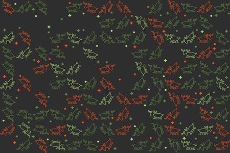 Christmas pattern with beautiful colored elementsのイラスト素材
