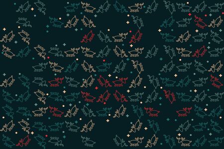 Christmas pattern with beautiful colored elementsのイラスト素材