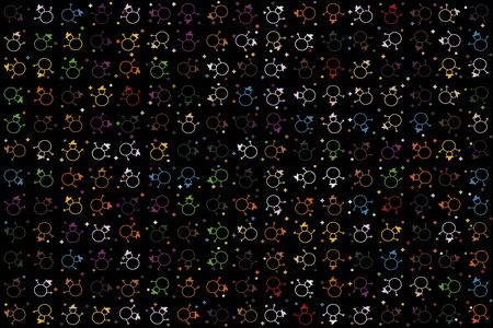 Christmas pattern with beautiful colored elementsのイラスト素材