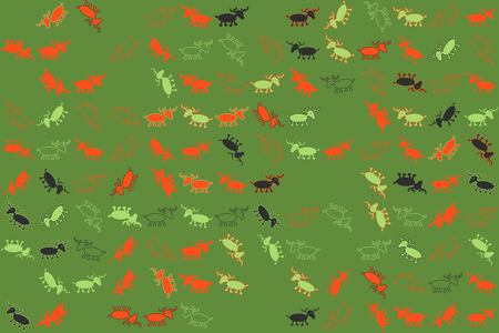 Christmas pattern with beautiful colored elementsのイラスト素材