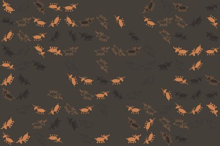 Christmas pattern with beautiful colored elementsのイラスト素材