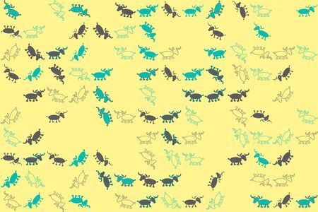 Christmas pattern with beautiful colored elementsのイラスト素材