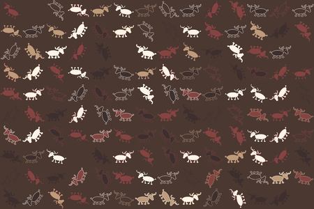 Christmas pattern with beautiful colored animal designのイラスト素材