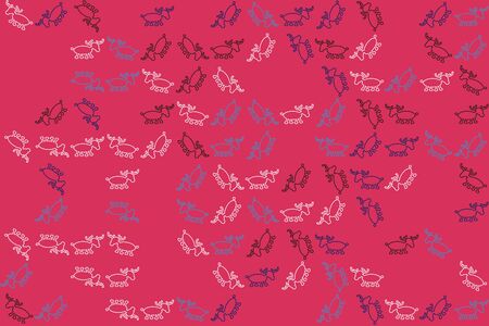 Christmas pattern with beautiful colored animals designのイラスト素材