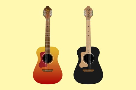 Classic guitar illustration isolated on white background. guitar vector design.のイラスト素材