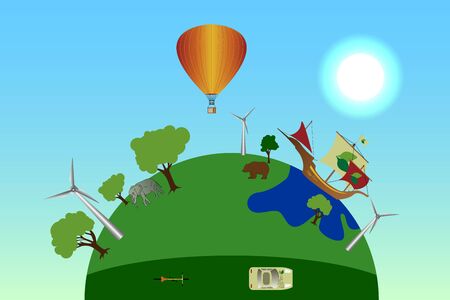 A natural environment illustration, save the planetのイラスト素材