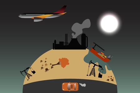 A polluted environment illustrationのイラスト素材