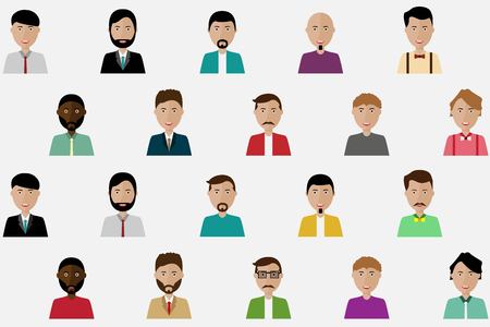 Group of people diversity, man avatar icon. People icon set. Vector illustration of flat design...