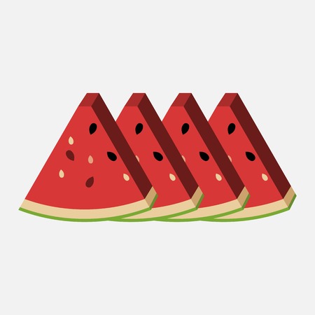 Watermelon vector illustration isolated on white backgroundのイラスト素材