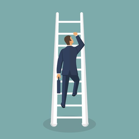 Businessman vector illustration in flat style. Male cartoon character in a business suit.のイラスト素材